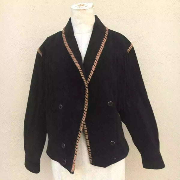 VTG Scully suede leather fringe western equestrian rodeo coat jacket 8