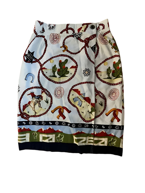 VTG Eagle’s Eye Women’s Cowboy Western Rodeo Wrap Skirt - Size 8