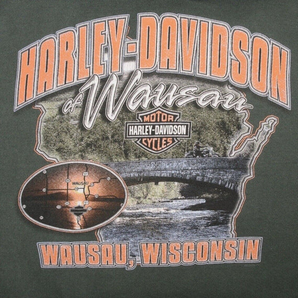 Vintage Men’s Harley Davidson Wausau Wisconsin 2004 Black TShirt Size 3X