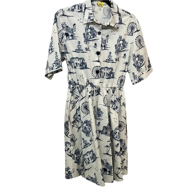 Maje Women's Rapomi White Paris Print Shirt Dress – Size 3 (FR 40 / US 8)