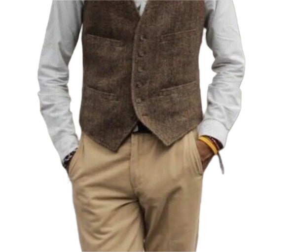 Ralph Lauren Rugby Men's Tweed Run Wool Alpaca Brown Vest Rare Size 0 XS