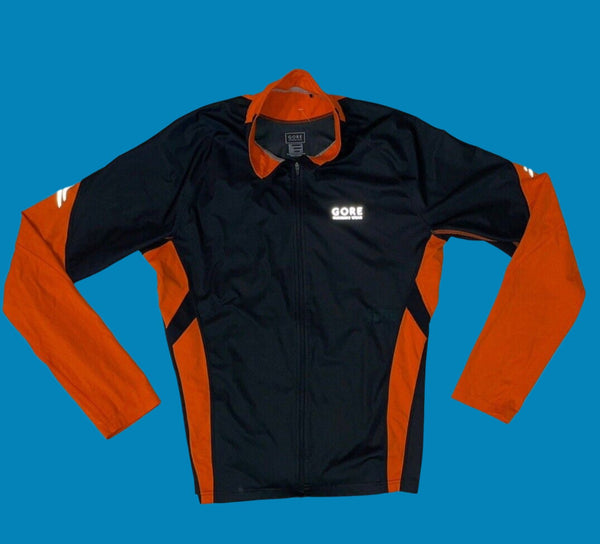 Gore Men’s Running Wear Wind stopper Jacket Black And Orange