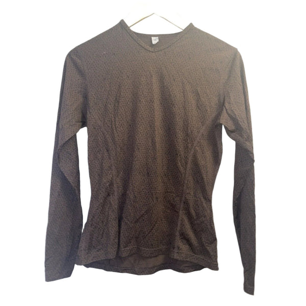 Smartwool 100 Merino Wool Women’s Black And Brown V-neck Long Sleeve Medium