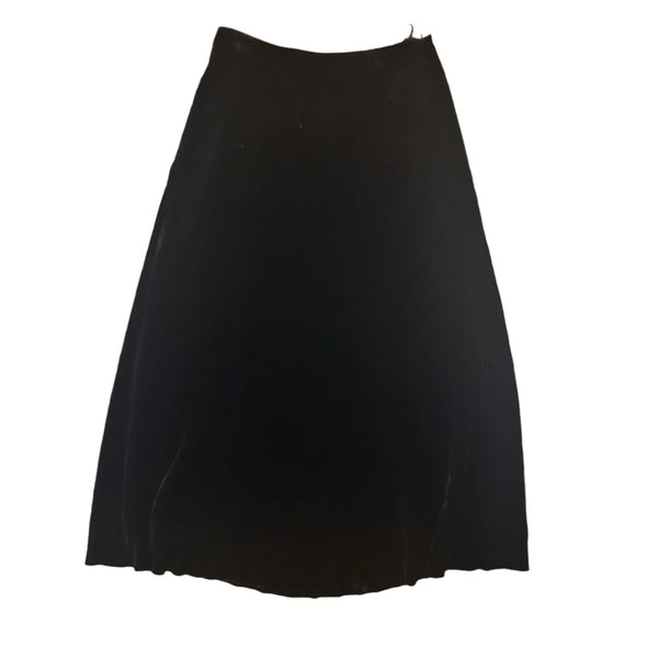 Vintage Lauren Ralph Lauren Black Velvet Midi Skirt – Size 8 – Equestrian-Inspired
