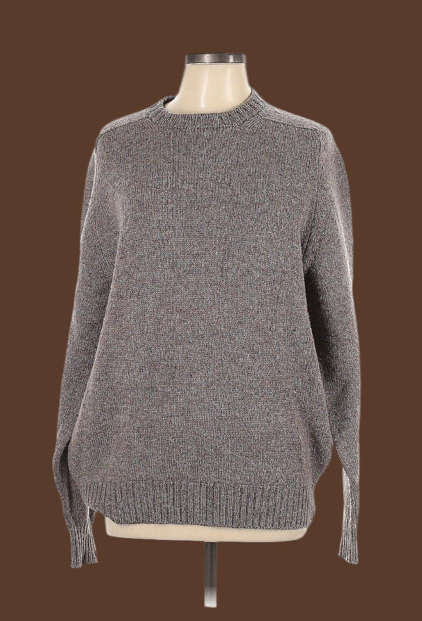 Alan Paine Women's Shetland Wool Gray Crewneck Sweater - Size 44