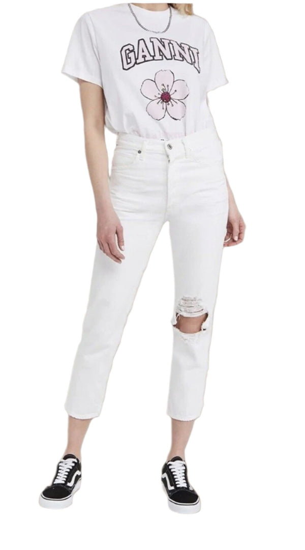 Citizens of Humanity Women's Charlotte High Rise Crop Straight Jeans White Size 31