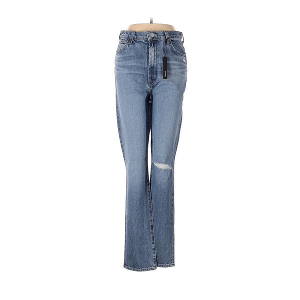 J Brand Women's 1212 Runway High-Rise Slim Jeans in Chadron Destruct - Blue, Size 28