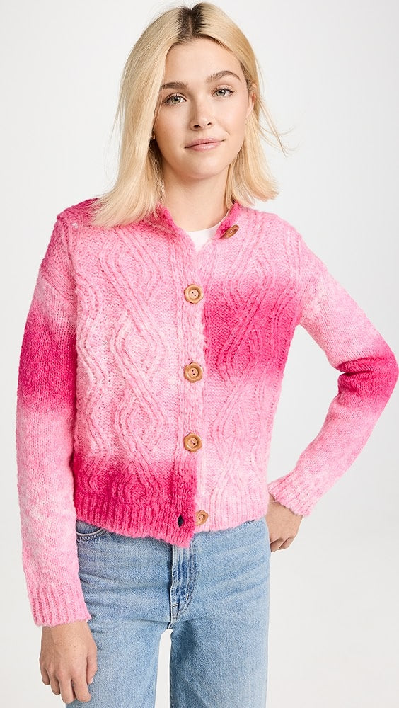 NWT Tach Pink Ombre Knit Cardigan Anthologie Free People M